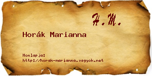Horák Marianna névjegykártya